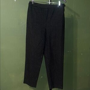 Charter Club Black Grid Pattern Trousers